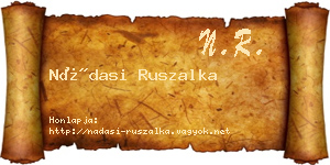 Nádasi Ruszalka névjegykártya